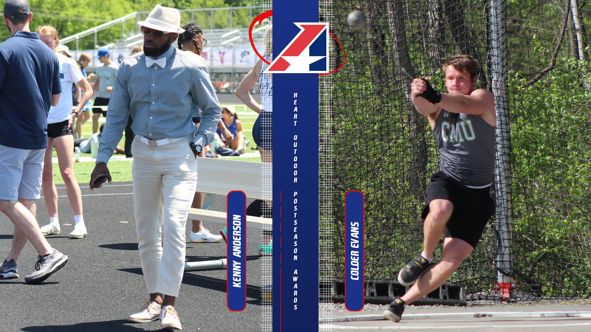 Evans Named Heart Men's Field Athlete of the Meet; Anderson Outdoor Coach of the Year